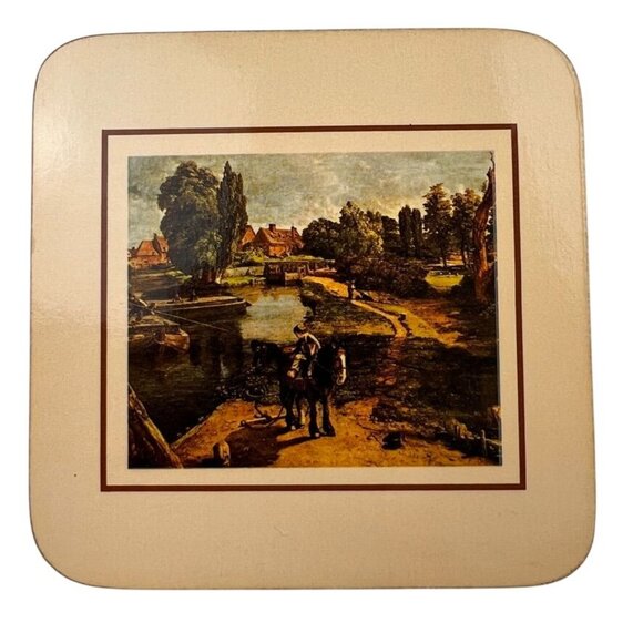 Vintage John Constable 6 English Art Print Coasters Mats Square 4" Cork-Backed - Picture 3 of 12